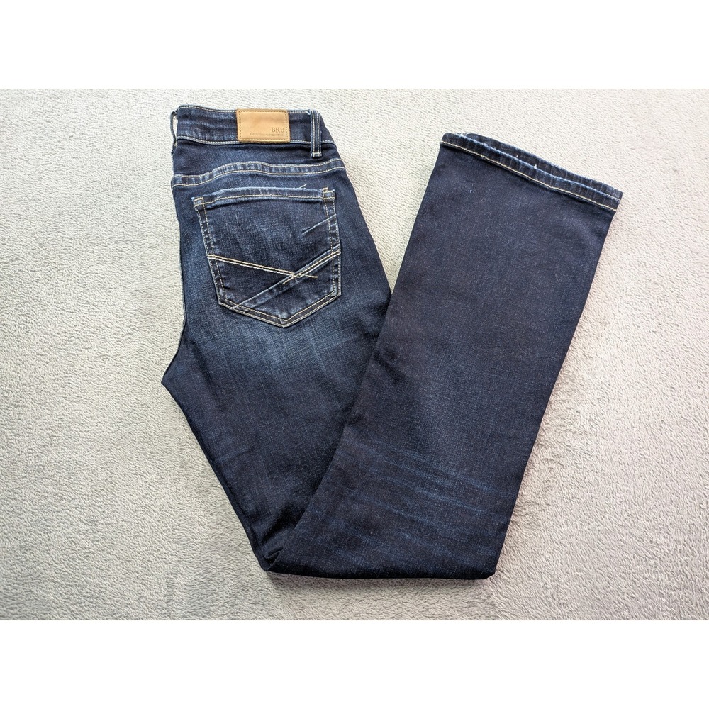 BKE Stella Slim Fit Low Rise Bootcut Jeans Dark Wash Blue Denim 29 x 31.5